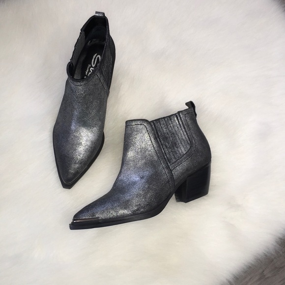 Sbicca Cardinal Pewter Leather Boots Booties - Picture 7 of 8